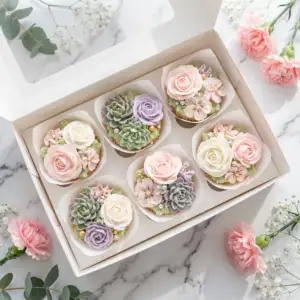 Boxed Floral Cupcakes