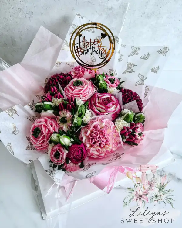 PINK MAGENTA - Cupcake Bouquet of 12