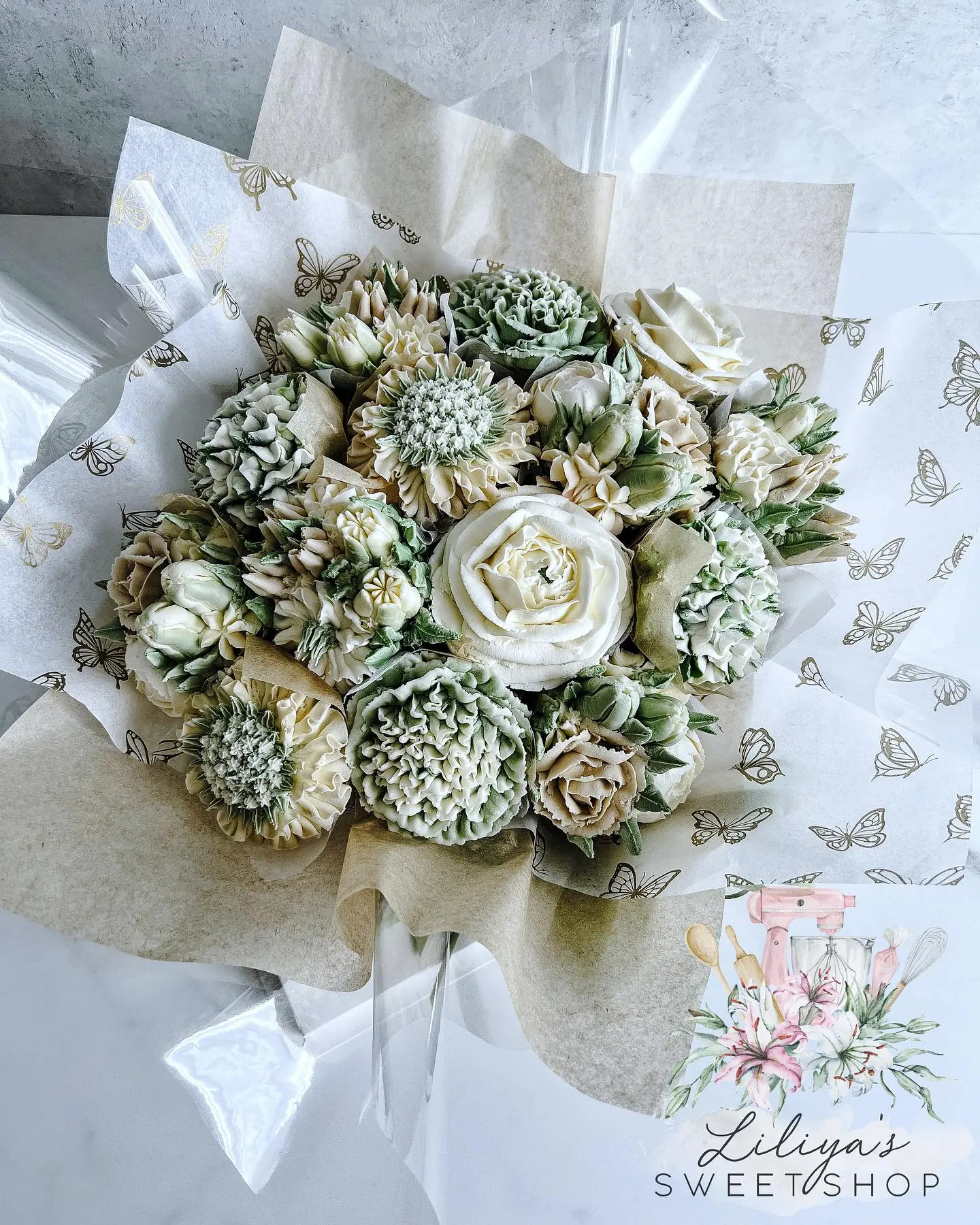 SAGE - Cupcake Bouquet of 14 - Image 2